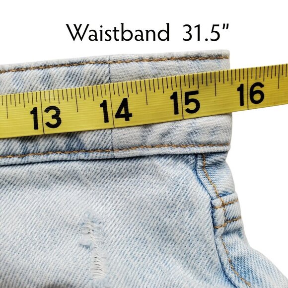 H&M & Denim Boyfriend Low Waist Light Wash Distressed Straight Leg Jeans Size 6 - Picture 10 of 15